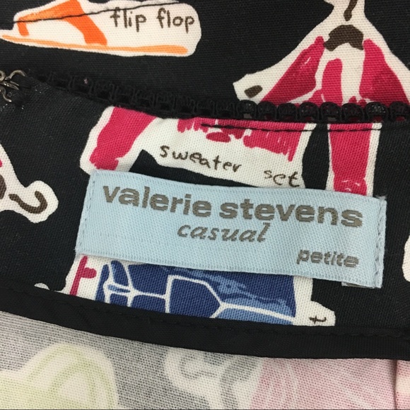 Vintage Valerie Stevens Graphic Skirt Sz 8P Black Multi Neon A-line Wardrobe Art - Picture 2 of 8